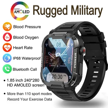 2023 Izturīgs Militāro Smartwatch Par Xiaomi Huawei Skatīties IP68 Ūdensnecaurlaidīga AI Balss Bluetooth Zvanu Sports Fitness Vīrieši Smart Skatīties