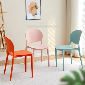 Atpūtas Plastmasas Ēdamistabas Krēsli Virtuves Ergonomisks Unikālo Lounge Slinks, Moderno Krēslu, Dzīvojamā Istaba Radošumu Cadeira Virtuves Mēbeles
