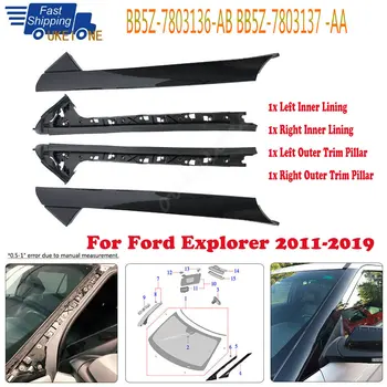 Auto Piederumi Ford Explorer 2011-2019 Vējstikla Pusē Pīlārs Segtu Winscreen Logu Stikls Outer Molding Iekšējā Odere Apdare