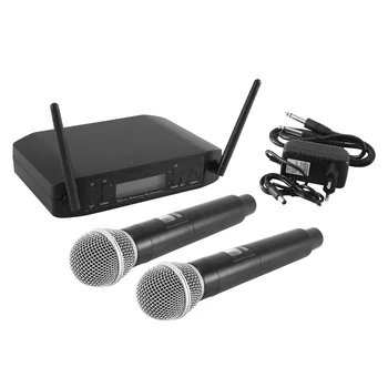 GLXD4 Bezvadu Mikrofons, 2 Kanāli UHF Profesionālus Rokas Mic Skatuves Puses Karaoke Baznīcas Sanāksmē ES Plug