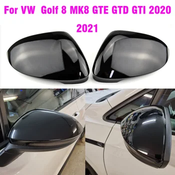 VW Golf 8 MK8 2020 2021 Spoguļu Pārsegi Cepures Atpakaļskata Spogulī, Lietu Vāku Oglekļa Izskatās Spilgti Melniem Vākiem