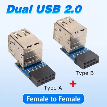 pci express pievienot par karte 2 Ports, 9PIN Sievietes 2 USB 2.0 Sieviete DATORU Mātesplates USB Paplašināšanas Adapteris Datoru Piederumi
